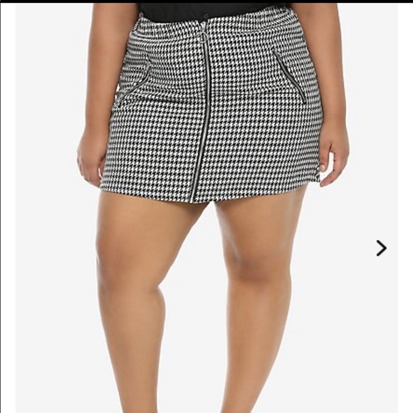 Hot Topic houndstooth zipper skirt Plus size - Picture 2 of 3